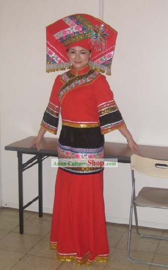 Popular de China minorías Zhuang Costume Juego completo