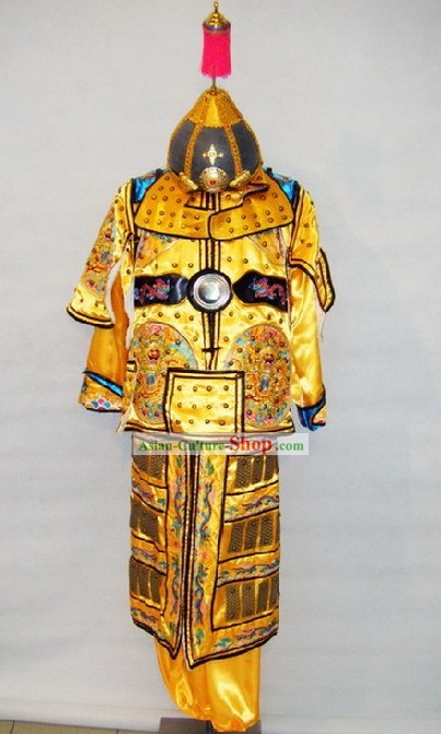 Antiguo emperador chino vestuario armadura y casco Set completo
