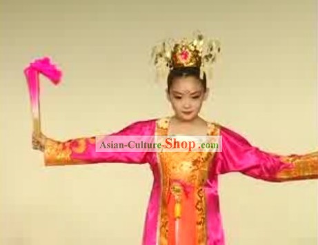 Los niños chinos Fan Dance Costume Juego completo
