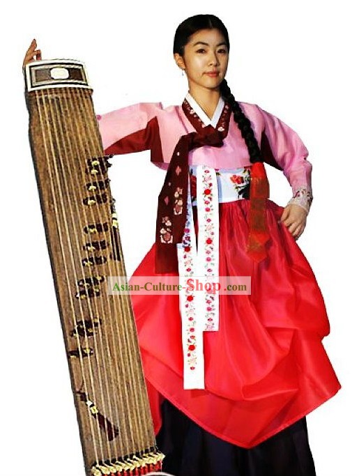 Vestido tradicional hanbok coreano Mujer