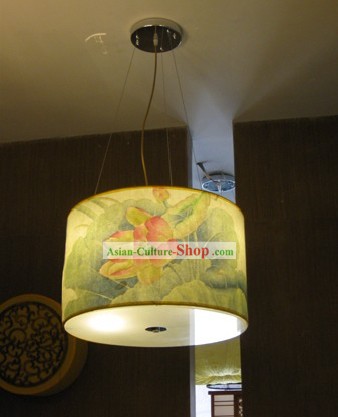 Cinese pittura originale Lotus Hanging Lanterna