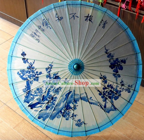 Traditional Chinese Plum Blossom Painting Umbrella