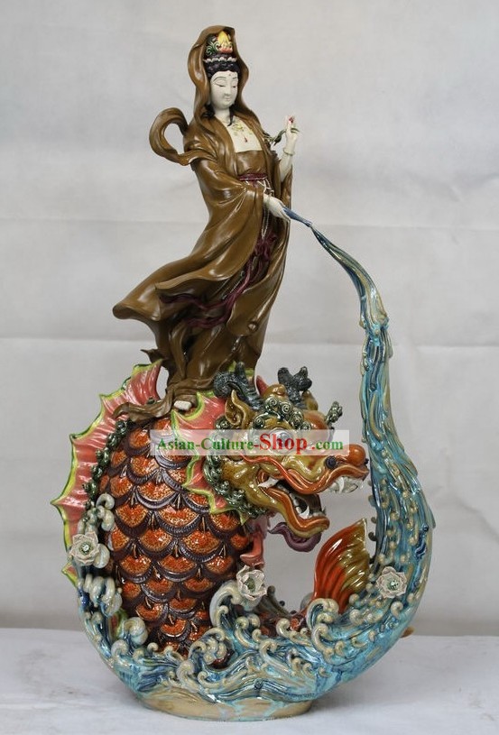 Guan Yin Shiwan Ceramics Figurine
