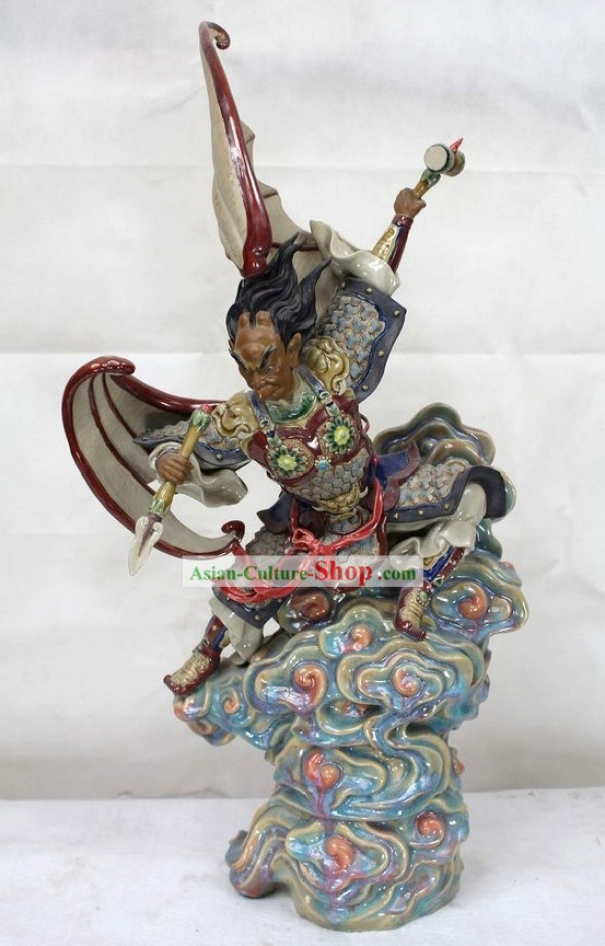 Thunder God Chinese Shiwan Ceramic Figurine