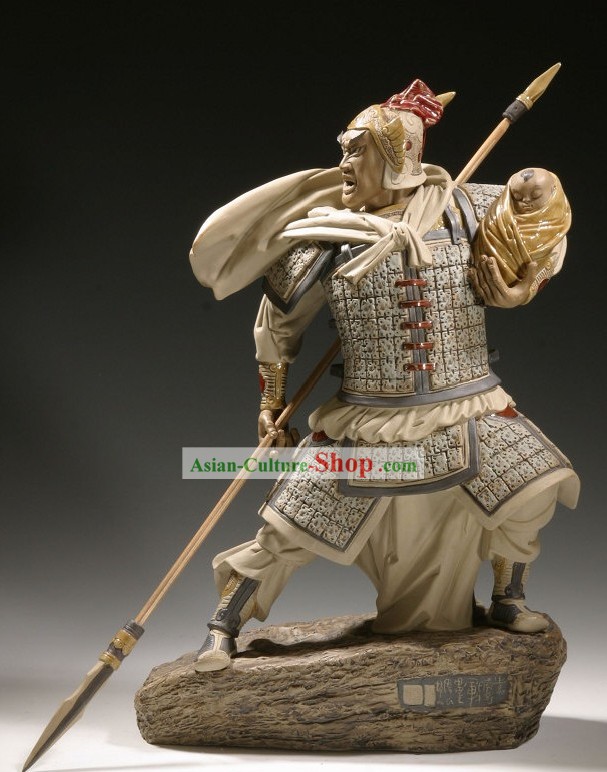 Winning General Chinese Shiwan Ceramic Figurine