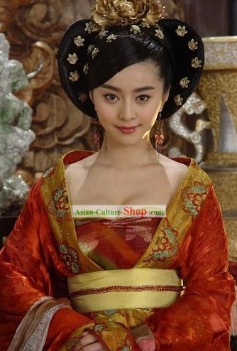 Ancient Style Tang Dynasty Empress Wig and Headgear