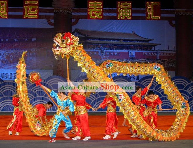 Peking Olympic Games Lightweight Net Dragon Dance Costumes Complete Set