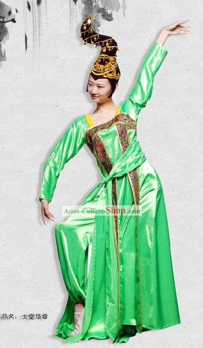 Tang Dynasty Princess Dance Costume and Headpiece