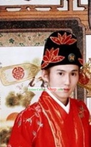 Traditional Chinese Wedding Hat for Bridegroom