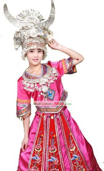 Traditional Chinese Miao Clothing and Hat