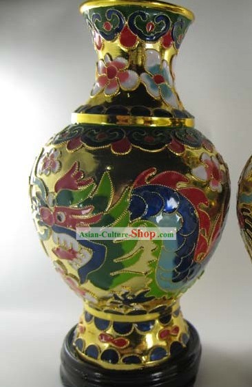 Chinese Classic Cloisonne Dragon Vase