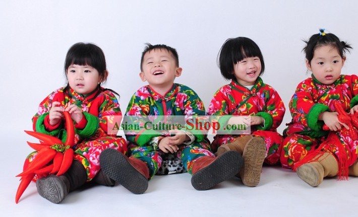 Traditional Chinese Spring Festival Dress for Kids