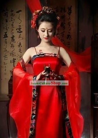 Ancient Chinese Red Guzhuang Costumes for Women
