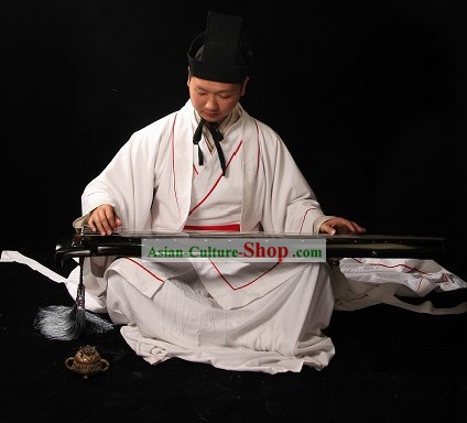 Ancient Chinese Palace Musician Costume and Hat for Men