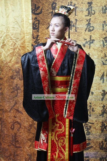 Ancient Chinese Prince Costume and Crown Complete Set