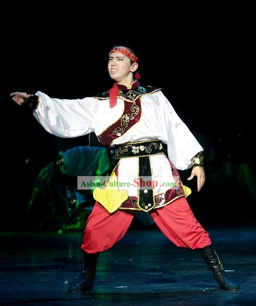 Chinese Mongolian Folk Dance Costumes for Men