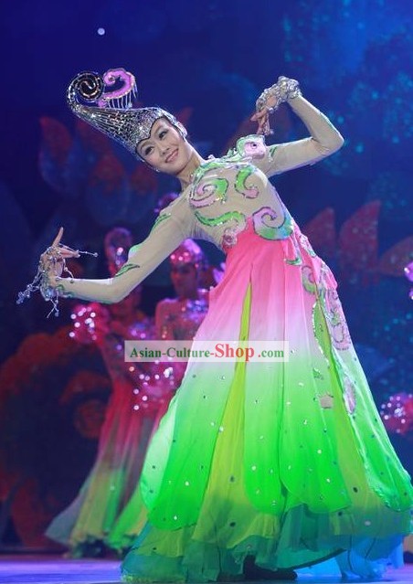 Chinese Flower Leading Dancer Costume Complete Set
