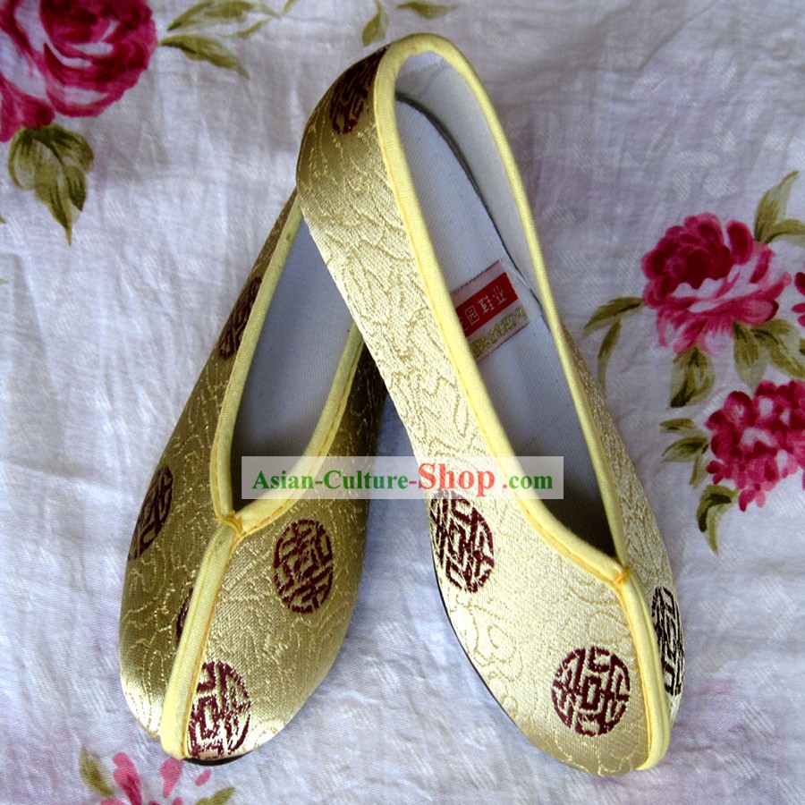 Chinese Yellow Embroidery Shoes for Boys