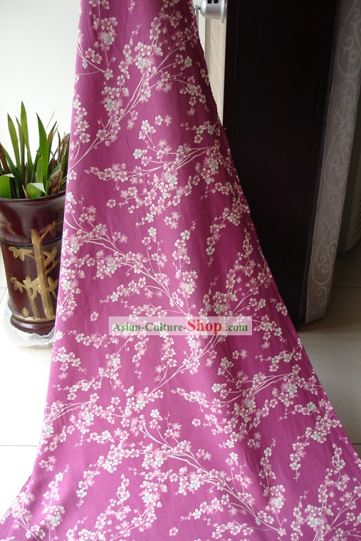 Traditional Chinese Plum Blossom Silk Fabric