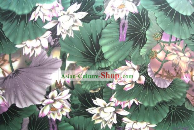 Traditional Chinese Lotus Silk Fabric