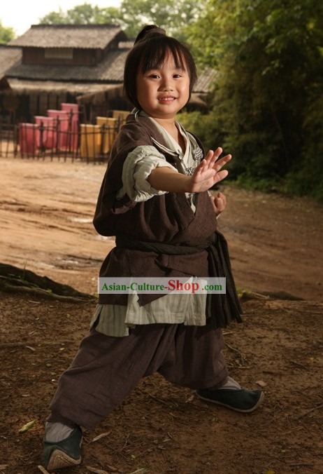 Ancient Chinese Kung Fu Costumes Set for Children