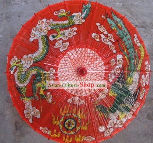 Chinese Hand Made Waterproof Sun Decoration Dragon Umbrella