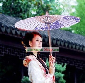 Chinese Blue Flower Hanfu Umbrella