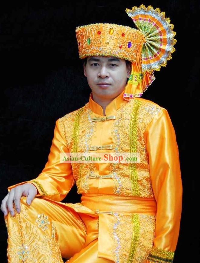 Traditional Thailand Men Costumes Set