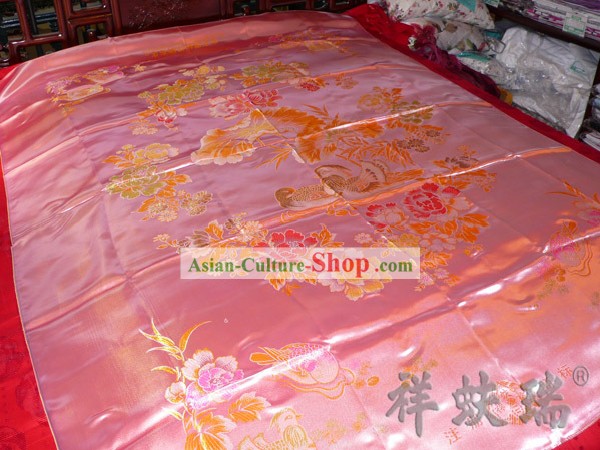 Chinese Peking Rui Fu Xiang Wedding Brocade Bedcover