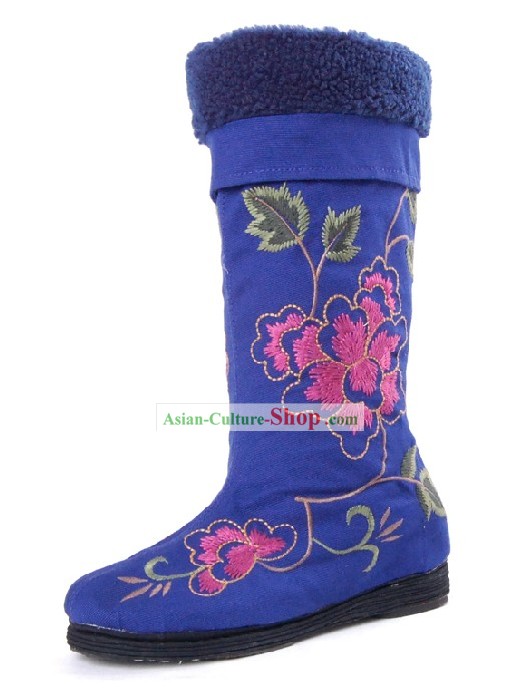 Chinese Handmade Qian Ceng Sole Folk Embroidered Boots