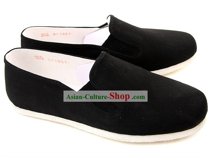 Chinese Classic Handmade Bu Ying Zhai Black Cloth Shoes for Men