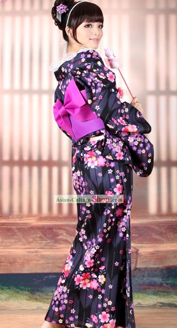Inicio kimono japonés Yukata Obi Cinturón Geta Sandal juego completo para la Mujer