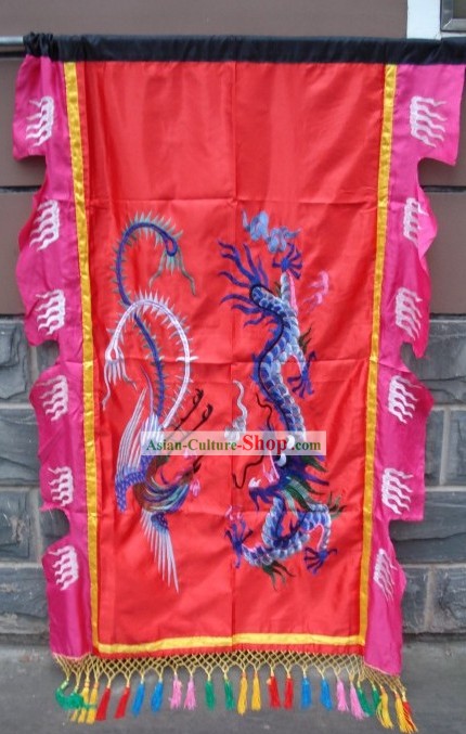 Traditional Chinese Dragon and Phoenix Flag
