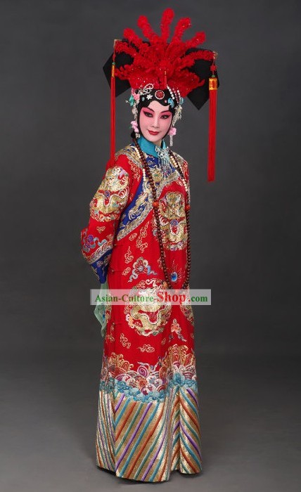Chinese Opera Huadan Costumes and Phoenix Crown Complete Set