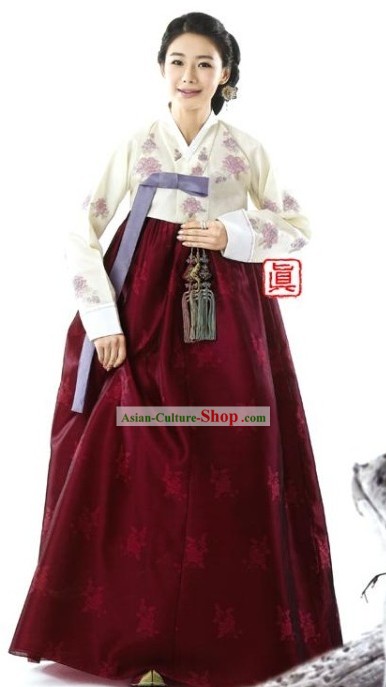 Traditional Korean Mother-in-law Hanbok Clothes Complete Set