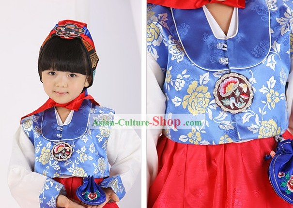 Traditional Korean Birday Hanbok Dress for Kids