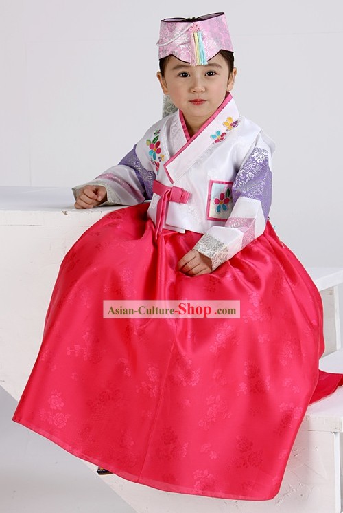 Traditional Korean Birday Hanbok Dress for Girls