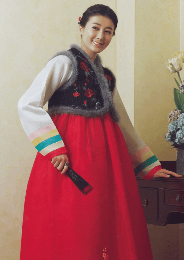 Traditional Korean Winter Hanbok Clothing Complete Set