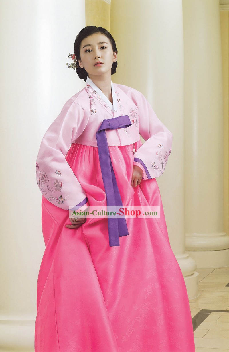 Traditional Korean Women Festival Celebration Ceremonial Hanbok Set