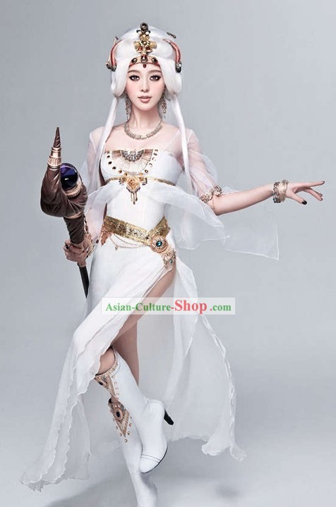Ancient Chinese Goddness Clothes and Hair Decoration Full Set