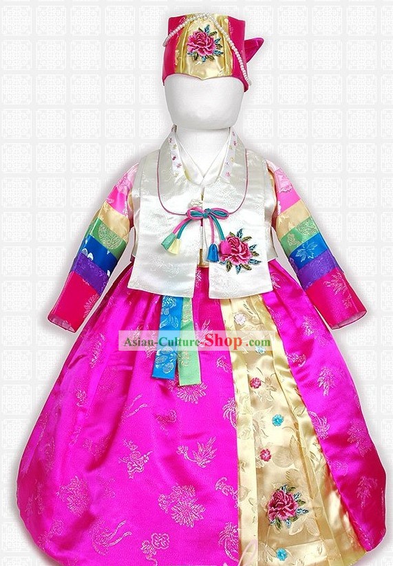 Ancient Korean Princess Costumes and Hat Complete Set