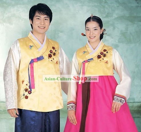 Traditional Korean Wedding Couple Hanbok 2 Sets