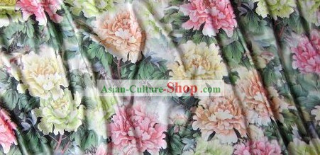 Tang Dynasty Style Big Peony Silk Fabric