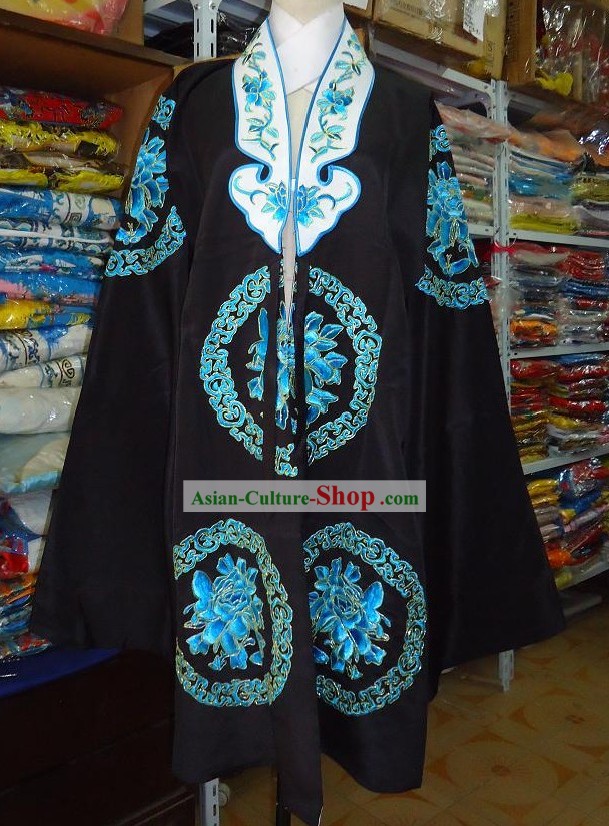 Chinese Black Opera Embroidered Flower Nv Pi Costumes
