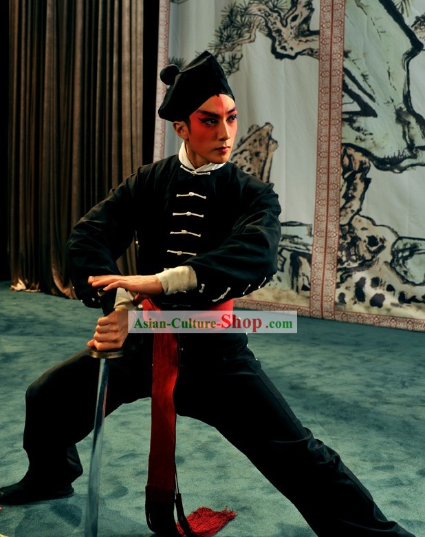 Peking Opera Wu Song Hero Costumes and Hat Complete Set