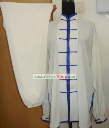 Chinese White Martial Arts Blouse and Pant