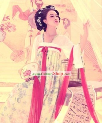 Traditional Chinese Tang Beautiful Women Costumes Complete Set
