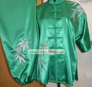 Traditional Chinese Silk Bamboo Kung Fu Uniforms for Men
