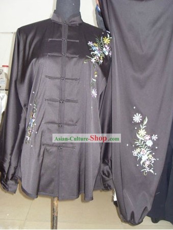 Traditional Chinese Silk Embroidered Flower Suit