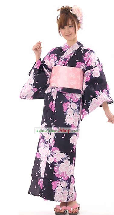 Japanese Kimono Clothes Complete Set for Women